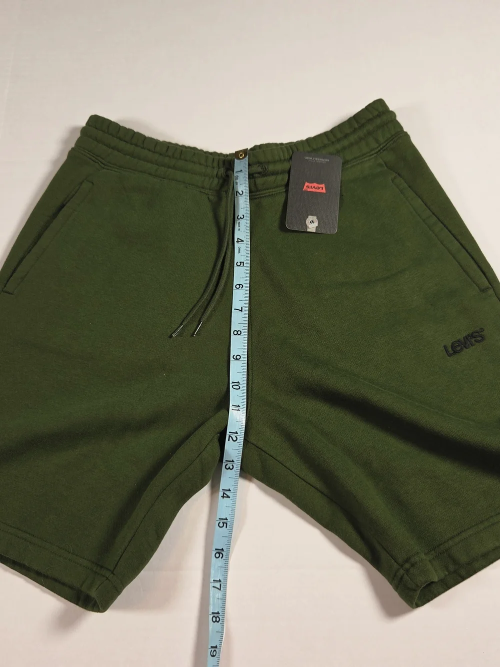 Levis Men's S Olive Green Athletic Shorts Drawstring  Cotton Blend With Pockets